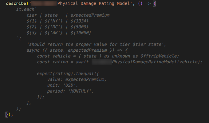 Example of a unit test written by Copilot alone, that was fully accurate.